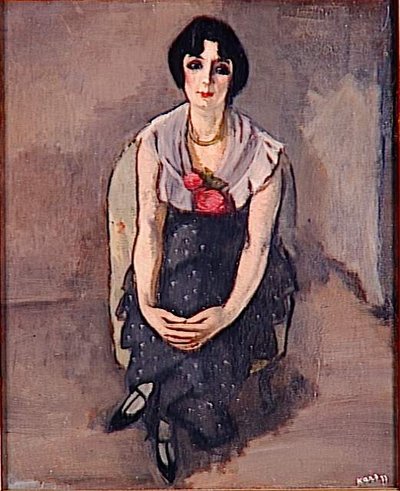 Portrait of a Woman with Red Roses by Georges Karpeles